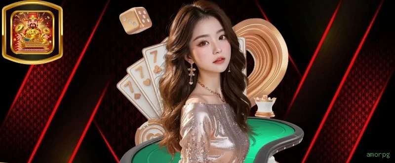 Imagem promocional do cassino online da amorpg mostrando jogos ao vivo